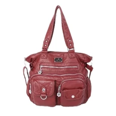 Women Soft Leather Hobo Handbags Luxury Large Capacity Shoulder Bags Shopping Bag Red Size: L Women Soft Leather Hobo Handbags Luxury Large Capacity Shoulder Bags Shopping Bag Red Size: L