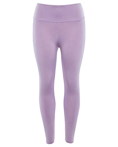 Women Solid Color High Waist Sport Tight Trousers Folds Slim Stretch Leggings Running Fitness Yoga Pants Purple XL