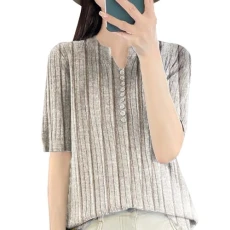 Women Sweater Button Down Short Sleeve Cardigans for Women V Neck Stripe Knitwears Slim Fit Pullovers Thin Knit Tops Bottoming Shirts Summer Fitted Womens Business Casual Tops(A1 Brown,XL) Women Sweater Button Down Short Sleeve Cardigans for Women V Neck Stripe Knitwears Slim Fit Pullovers Thin Knit Tops Bottoming Shirts Summer Fitted Womens Business Casual Tops(A1 Brown,XL)