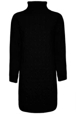 Women Sweater High Polo Neck Cable Jumper Dress Black Plus Size (UK 20/22) Women Sweater High Polo Neck Cable Jumper Dress Black Plus Size (UK 20/22)