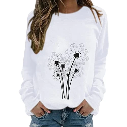Women Sweatshirt Women Sweatshirt O-Neck Round Neck Matching Pullover Casual Long Sleeve Workout Shirts Loose Blouse Zip Hoodie, F, XXL