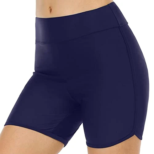 Women Swim Shorts High Waisted Swim Trunks Swimsuit Bottom Boys Shorts Swimsuit Bottom Wide Elastic Band Sports Yoga Shorts Skirt Swim Bottom Men Swim Shorts Short M, darkblue, S