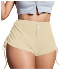 Women Swim Shorts Tummy Control High Waisted Boyshorts Full Coverage Bathing Suit Bikini Bottoms Ladies Incontinence Pants 3/4 Cargo Shorts Slim Fit Work Trousers (Khaki, XL)