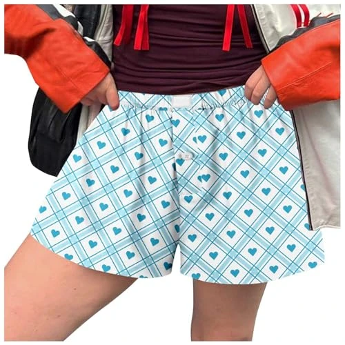 Women Swim Shorts Tummy Control High Waisted Boyshorts Full Coverage Bathing Suit Bikini Bottoms Womens Cargo Pants Compression Shorts Plus Size Trousers for Women (Blue, M)