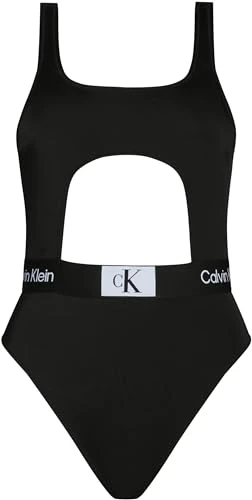 Women Swim Suit One Piece Cut Out, Black (Pvh Black), L