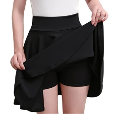 Women Swing Pleated A-Line Midi Skirt Solid Color Stretchy Flared Skirt 2XL Black Women Swing Pleated A-Line Midi Skirt Solid Color Stretchy Flared Skirt 2XL Black