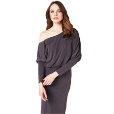 Women Tess Daly Off Shoulder Dress Grey 8 (XS)