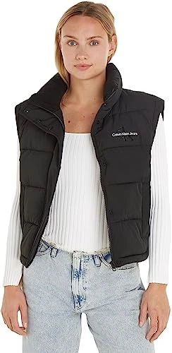 Women Vest Padded, Black (Ck Black), L