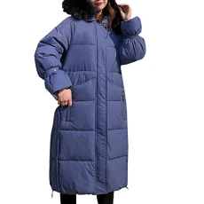 Women Winter Warm Faux Fur Collar Hooded Quilted Padded Long Solid Down Jacket Pocket Coats Black
