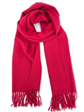 Women Winter Warm Scarf Solid Color Shawl Wrap Soft Tassel Stole Men Ladies Long Scarves Red