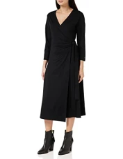 Women Wrap Dress Elegant, Black (Black), 34 Women Wrap Dress Elegant, Black (Black), 34