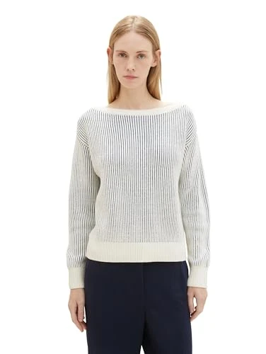 Women's 1039995 Sweater, 35160 – Offwhite Blue Structure, XXL
