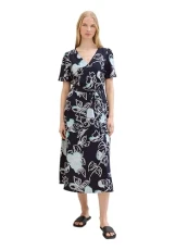Women's 1041529 Dress, 35283-Navy Blue Flower Design, 14 Women's 1041529 Dress, 35283-Navy Blue Flower Design, 14