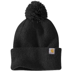 Women's 106003 Knit Pom-Pom Cuffed Beanie, Black, One Size Women's 106003 Knit Pom-Pom Cuffed Beanie, Black, One Size