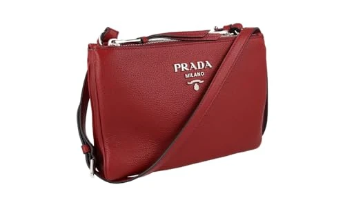 Women's 1BH046 Red Leather Shoulder Bag