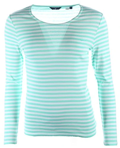 Women's 1X1 Rib Striped T-Shirt LS Pyjama Bottoms, Grün (Opal Green 347), 8 (Manufacturer Size: X-Small)