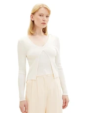 Women's 2-in-1 Cardigan & Top, 10348-gardenia White, XL Women's 2-in-1 Cardigan & Top, 10348-gardenia White, XL