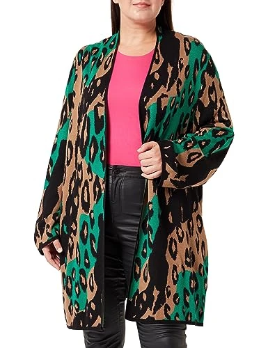 Women's 25307 Cardigan Sweater, Black Patterned, 28