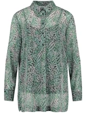 Women's 260043-31432 Blouse, Ecru/White/Green Print, 16