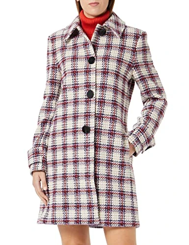 Women's 2EJFLN01O Wool Blend Coat, Multicolor 902, 34