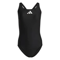 Women's 3 Bar Logo Swimsuit, Black/White, 20 Women's 3 Bar Logo Swimsuit, Black/White, 20