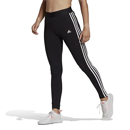 Women's 3 Stripes Leggings, Black/White, XL