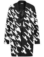 Women's 330220-44713-1192 Cardigan Sweater, Black/Ecru Houndstooth Jcd, 16 Women's 330220-44713-1192 Cardigan Sweater, Black/Ecru Houndstooth Jcd, 16