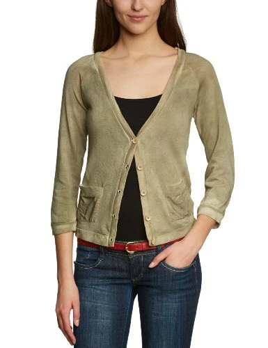 Women's 3/4 Sleeve Cardigan - Brown - Large