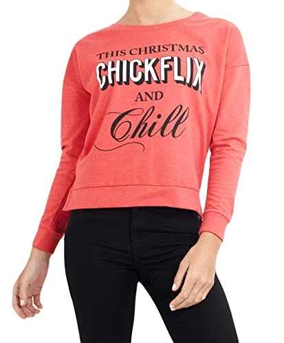 Women's 414CHICKFLIX Jumper, Red (Red Red), 12 (Size:S)