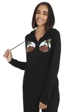 Women's 463PUDDINGS Ladies Pajama, Black, L