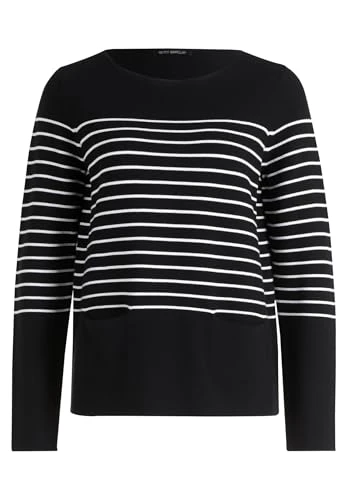 Women's 5111/2743 Pullover Sweater, Patch Black/Cream, 18