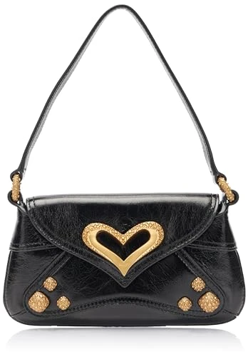 Women's 520 Shoulder Baby Naplack Vintage Bag, Z99m_Black Limousine-Chocolate Gold, 15