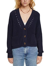 Women's 992ee1i325 Cardigan Sweater, 400/Navy, XXS Women's 992ee1i325 Cardigan Sweater, 400/Navy, XXS