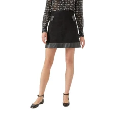 Womens A-Line Skirt Pocket Hem Bottom Black XXS
