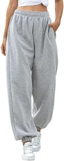 Women's Active Elastic Waist Sweatpants Baggy Workout Joggers Lounge Pants (UK 4, Gray) Women's Active Elastic Waist Sweatpants Baggy Workout Joggers Lounge Pants (UK 4, Gray)