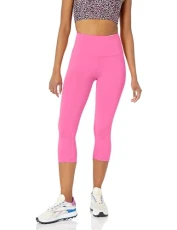 Women's Active Sculpt Workout Athleisure High Rise Capri Leggings (Available in Plus Size), Bright Pink, XL Women's Active Sculpt Workout Athleisure High Rise Capri Leggings (Available in Plus Size), Bright Pink, XL