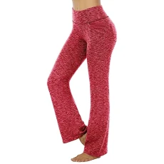 Women's Activewear Trousers Straight Wide Leg with Pockets Yoga Pants Stretch Work Tracksuit Bottoms Gym Joggers Causal Tummy Control Lounge Pants Petite/Regular/Tall Red