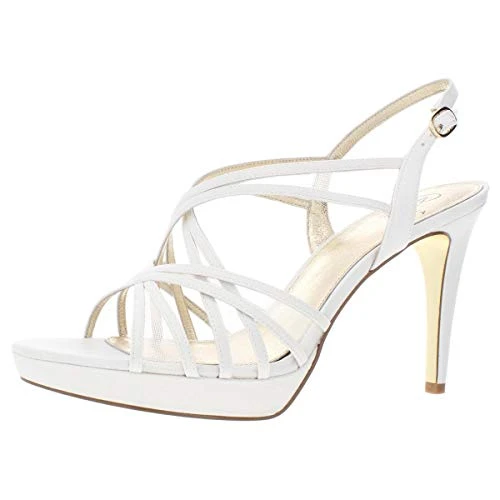 Womens Adri Leather Open Toe Formal Strappy, Ivory, Size 10.0 US US