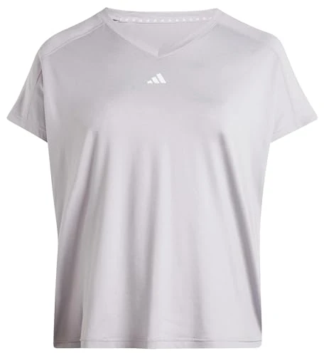 Women's AEROREADY Train Essentials Minimal Branding V-Neck T-Shirt (Plus Size), XXL (Plus Size)