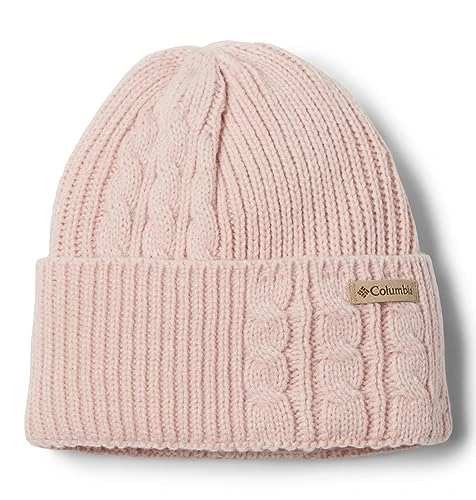 Women's Agate Pass Cable Knit Beanie hat, Pink-Dusty Pink, One Size Fits All