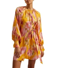 Women's Akemi Mini Wrap Dress, Orange Women's Akemi Mini Wrap Dress, Orange