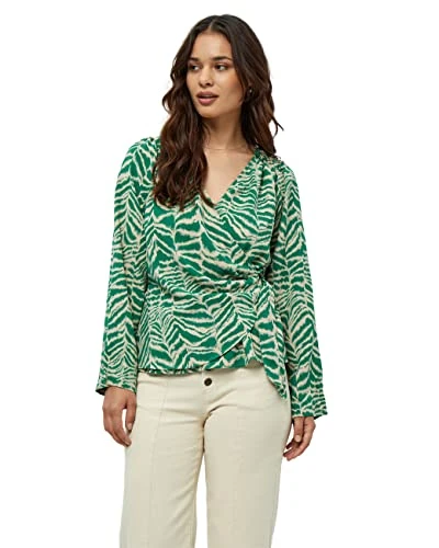 Women's Alberte Long Sleeve Wrap Blouses UK | Autumn Ladies Tops | Size XL, 6172 Simply Green