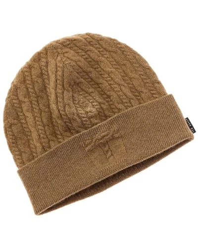 Women's Alters Cashmere Blend Knitted Hat Beanie, Tan, One Size