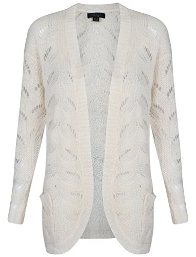 Women's Amara Reya Lilac Loose Fit Textured Knit Cardigan Pearl...