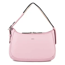 Womens Amber Shoulder Bag Buckle Faux Leather Pastel Pink One Size