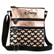 Women's and Teenager Shoulder Bag, Mickey Mouse and Minnie Mouse Bag, Women's Small Shoulder Bag, Rose Gold, One Size Women's and Teenager Shoulder Bag, Mickey Mouse and Minnie Mouse Bag, Women's Small Shoulder Bag, Rose Gold, One Size