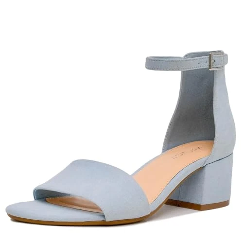 Women's Ankle Strap Low-Chunk Pump Sandal: Elegant Low-Block Heel Dress Shoe for Stylish Comfort-Yon