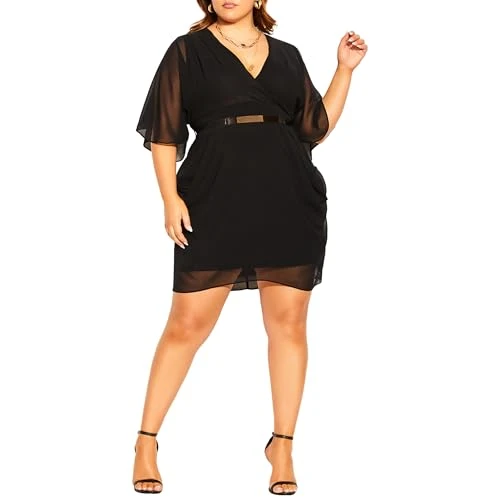 Women's Apparel  Plus Size Dress Wrap Blk, Black, 22