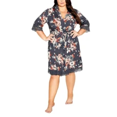 Women's Apparel Plus Size Robe, Azalea Floral, 16 Women's Apparel Plus Size Robe, Azalea Floral, 16