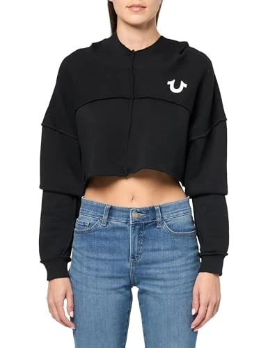 Women's Arched Logo Shurg Popover, Jet Black, L